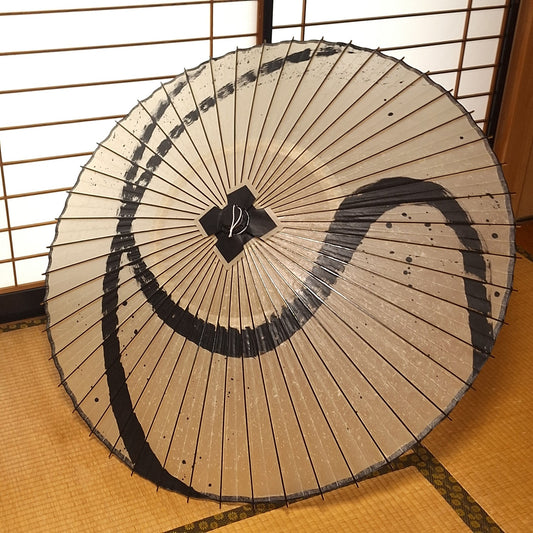 番傘　墨飛ばし