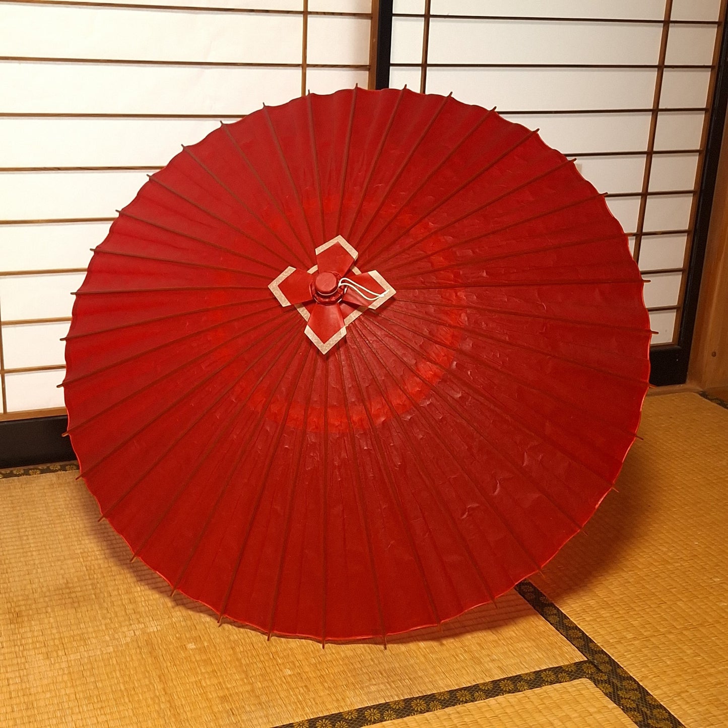 小番傘　一色張り・紅赤